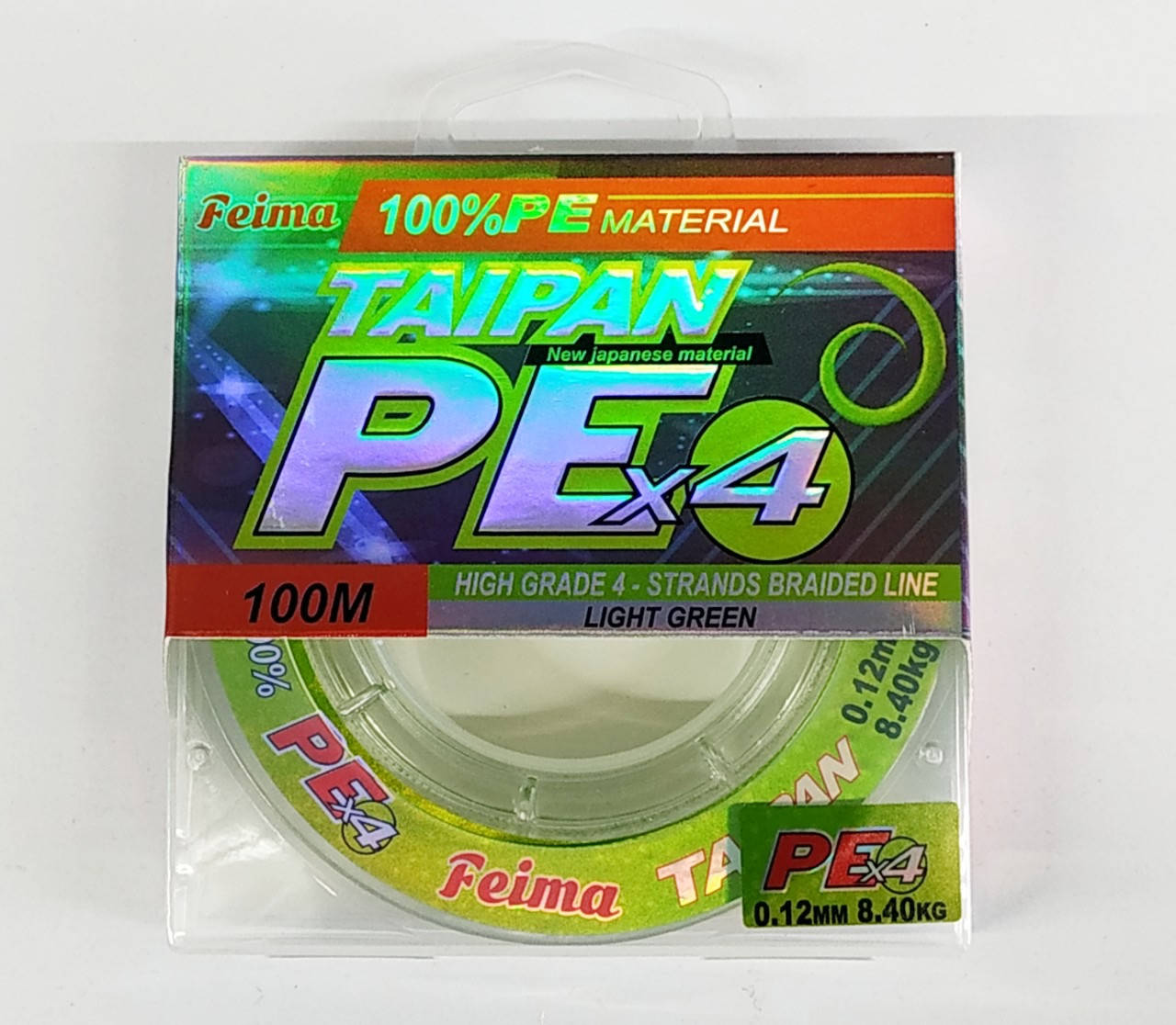 

Шнур Feima Taipan 100 м PEx4 0.14 мм, Салатовый