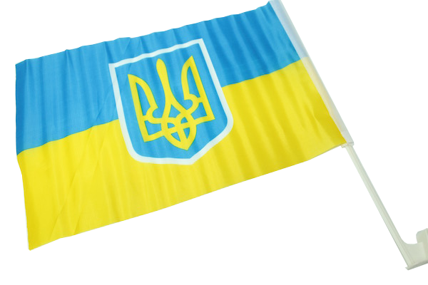 

Флаг автомобильный двусторонний (UKRAINE) 30х45см
