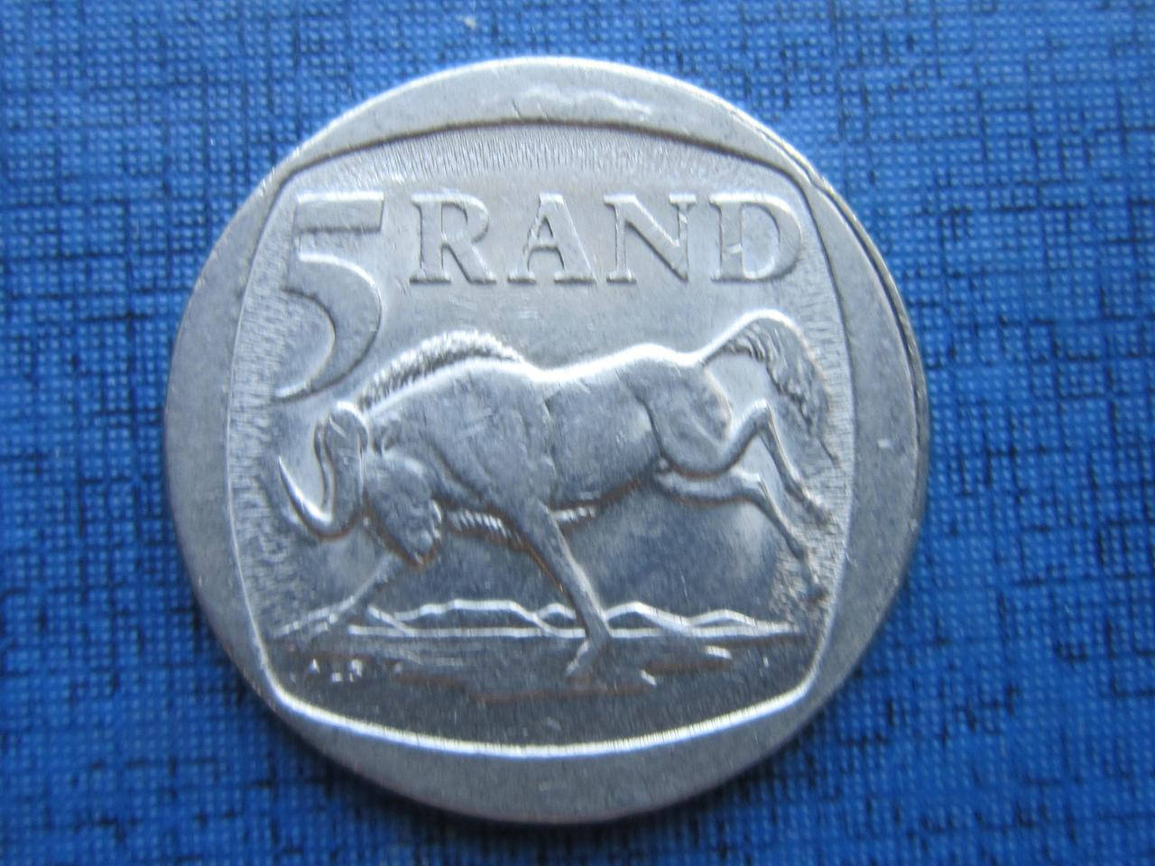 

Монета 5 рэндов ЮАР 1994 фауна антилопа гну