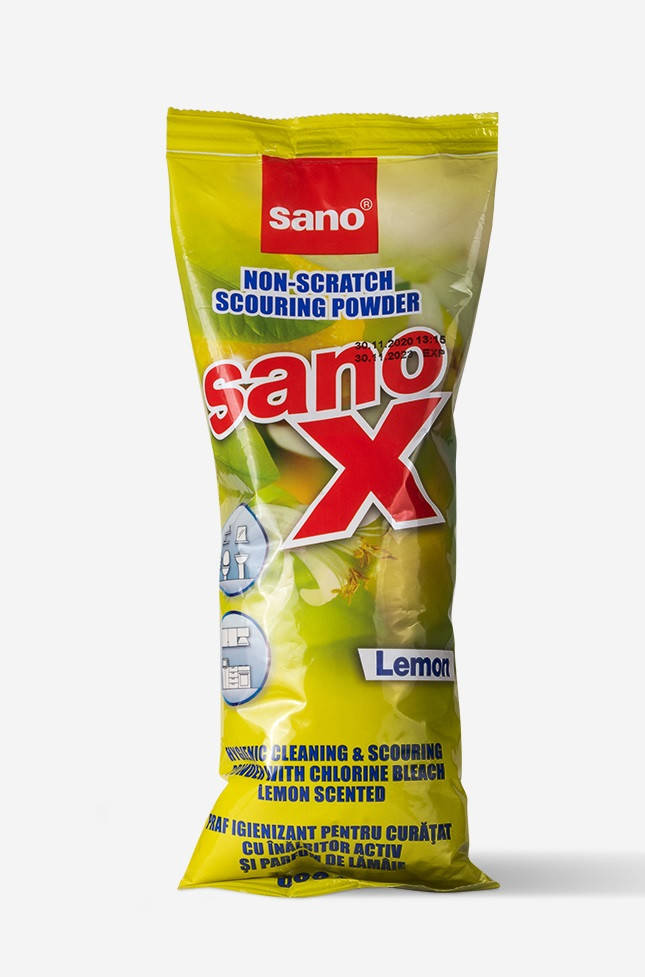 

Sano X Non Scratch чистящий порошок с отбеливателем 600 гр екопак