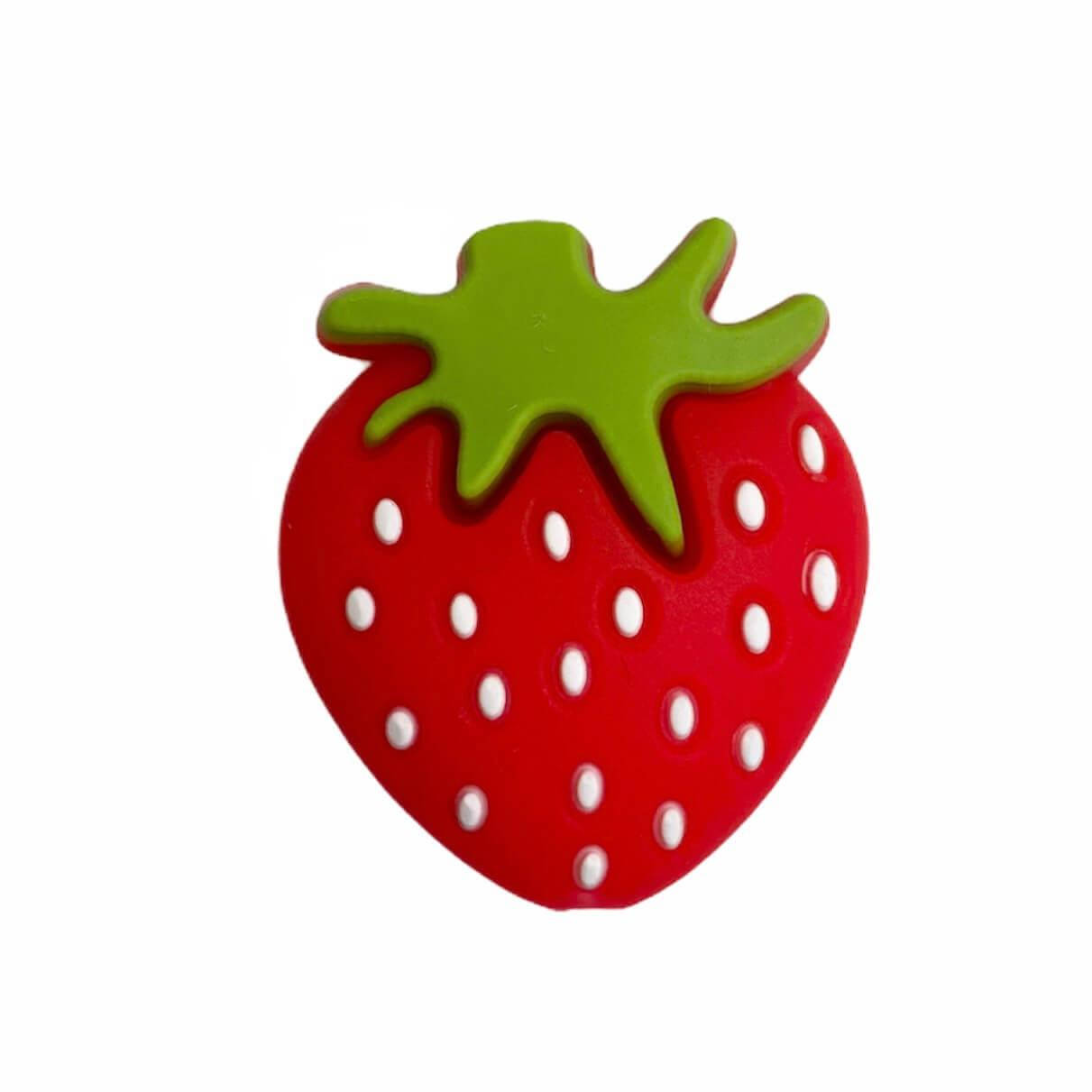 

Клубничка (красная) силиконовая бусина