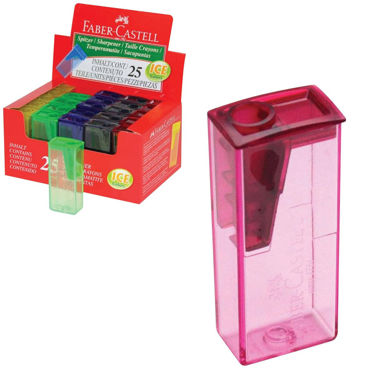 

Точилка Faber-Castell с контейнером на одно отверстие цветная прозрачная 581526