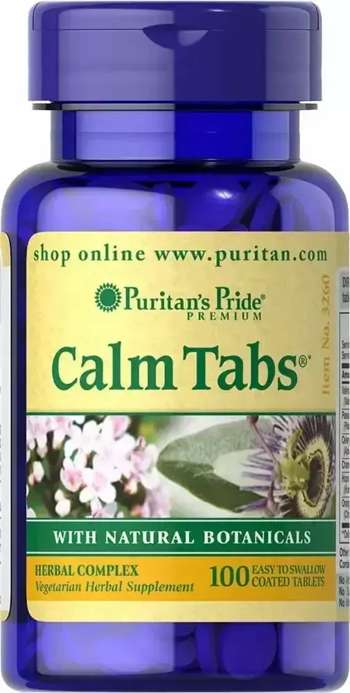 

Травяная успокаивающая формула, Calm Tabs, Puritan's Pride, 100 таблеток (PTP-13260)