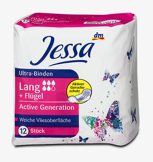 

Jessa Ultra Binden Lang Женские прокладки с крылышками (5 капель) 14 шт.