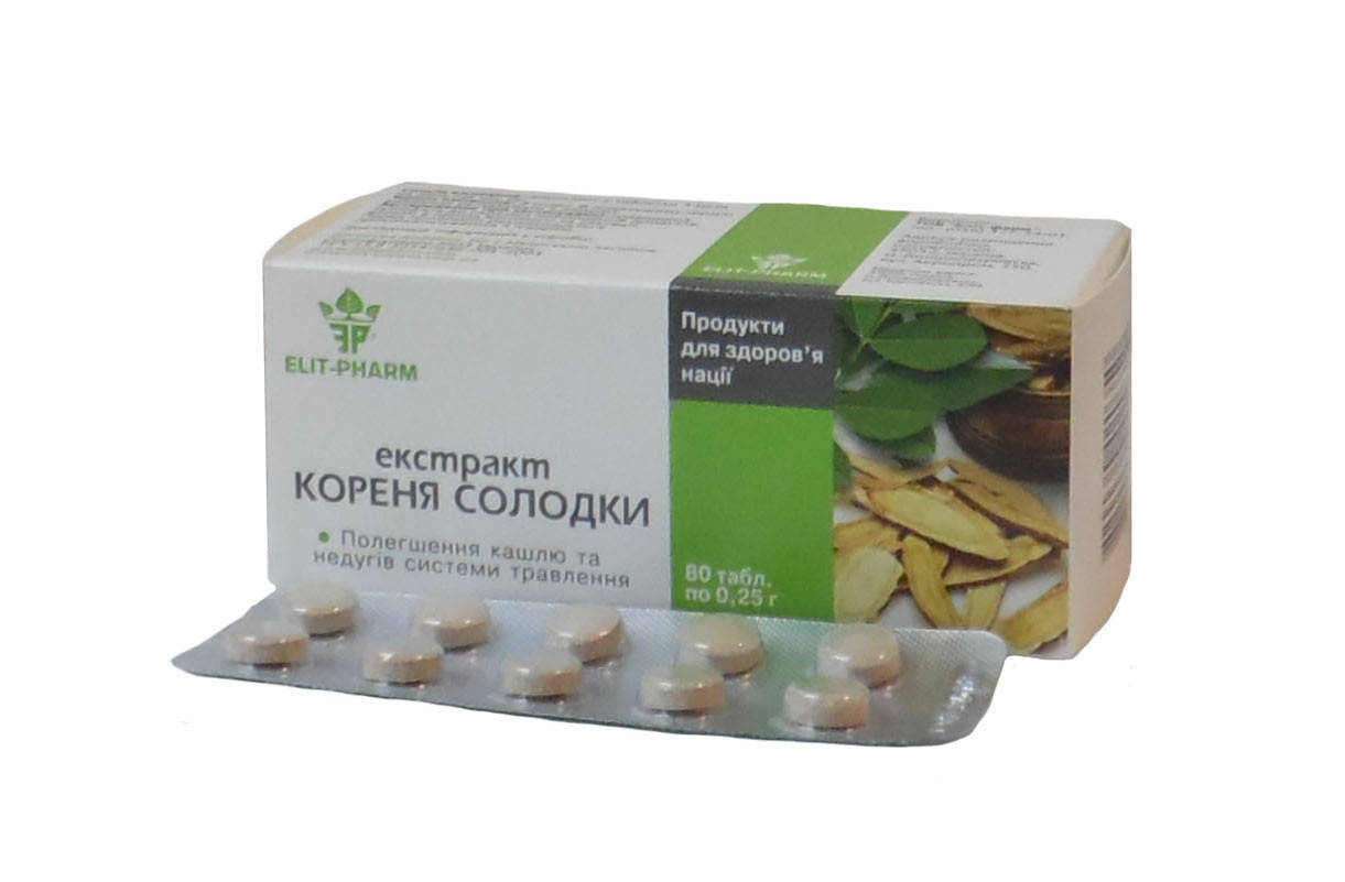 

Экстракт корня солодки от бронхита и гастрита 80 таблеток Элит Фарм
