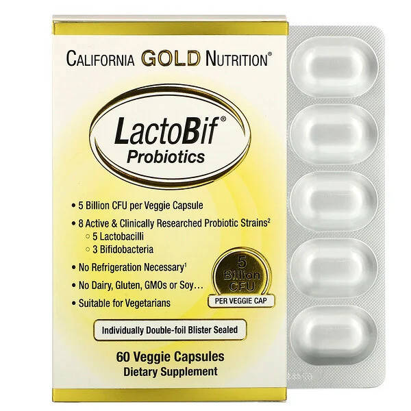 

Пробиотики Лактобиф 1/2 пачки (30 капс) 5 млрд California Gold Nutrition USA