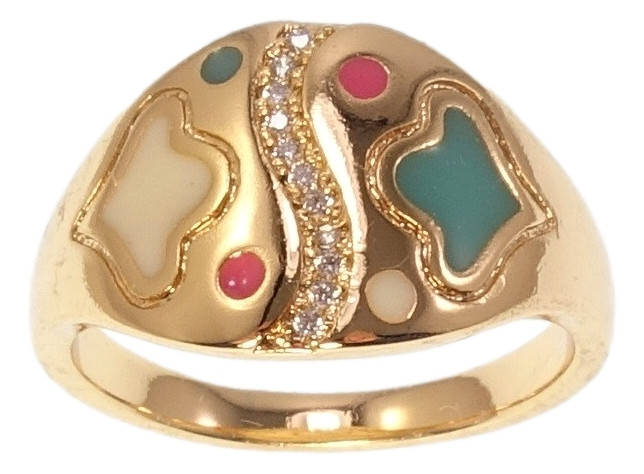 

Кольцо Xuping Позолота 18K "Нежный Узор с Цветной Эмалью" р.16,17,17.5,18,18.5