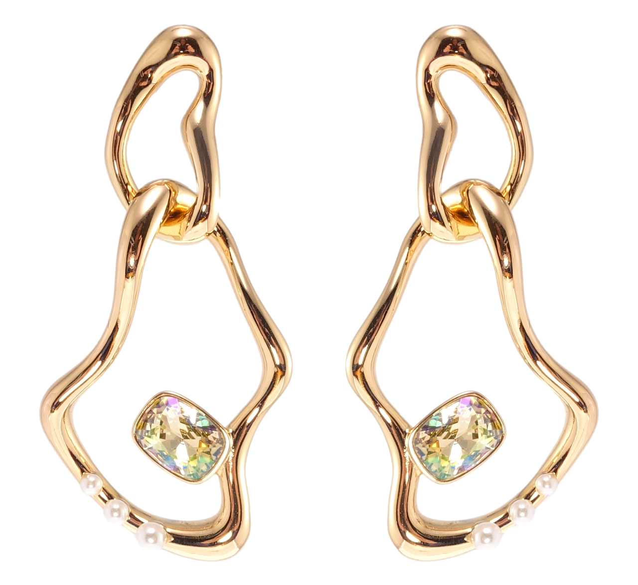 

Серьги Xuping Позолота 18K с кр-ми Swarovski гвоздики (пусеты) "Подвески с кристаллами Vitrail Light"