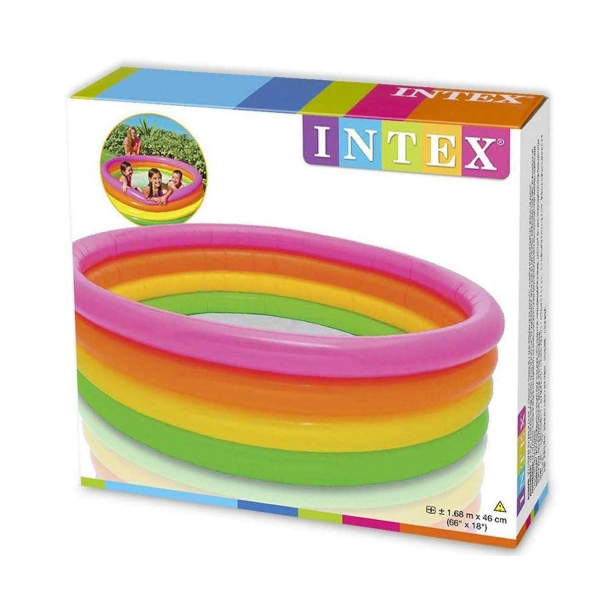 

Детский надувной бассейн Intex 56441 «Радуга» 168х46 см, Разные цвета