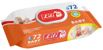 

Влажные салфетки 72 шт для детей LILI с клапаном антибактериальные в ассортименте