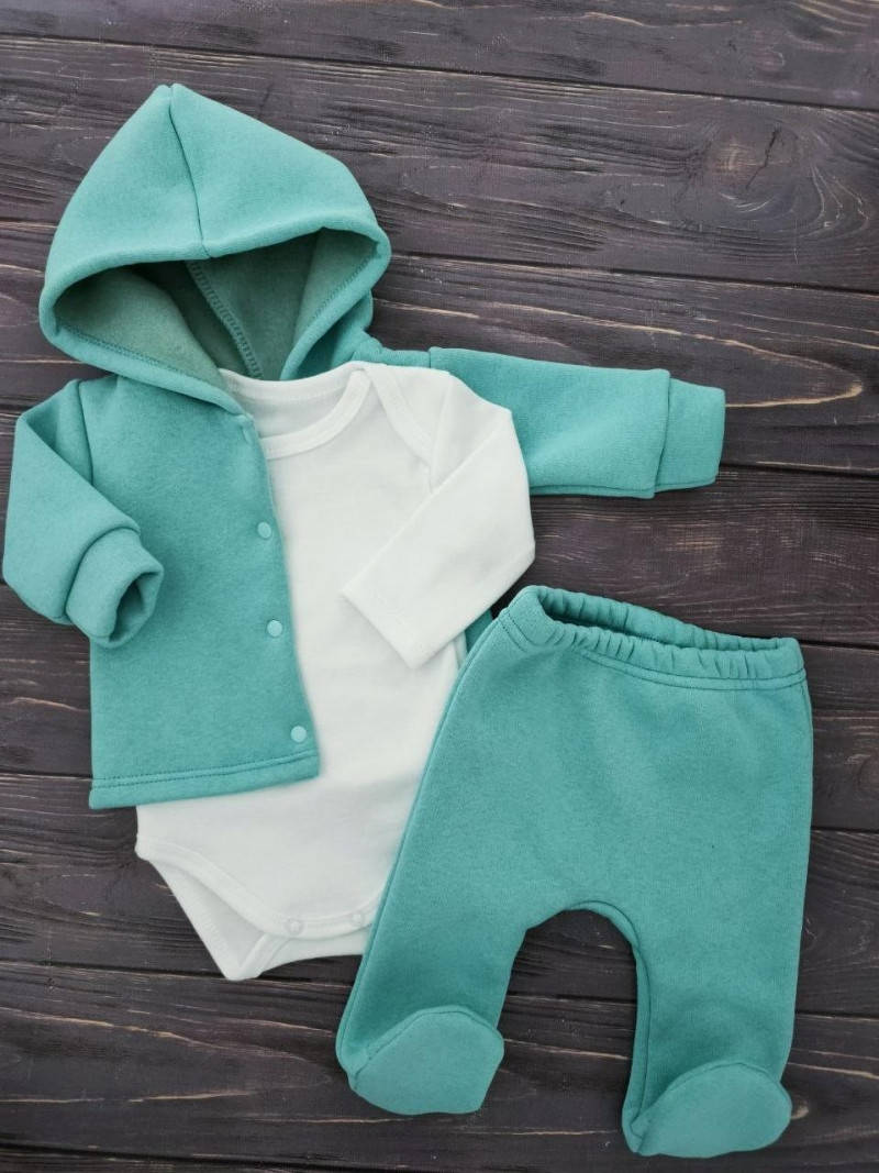 

Утепленный костюм для малышей футер 3 предмета