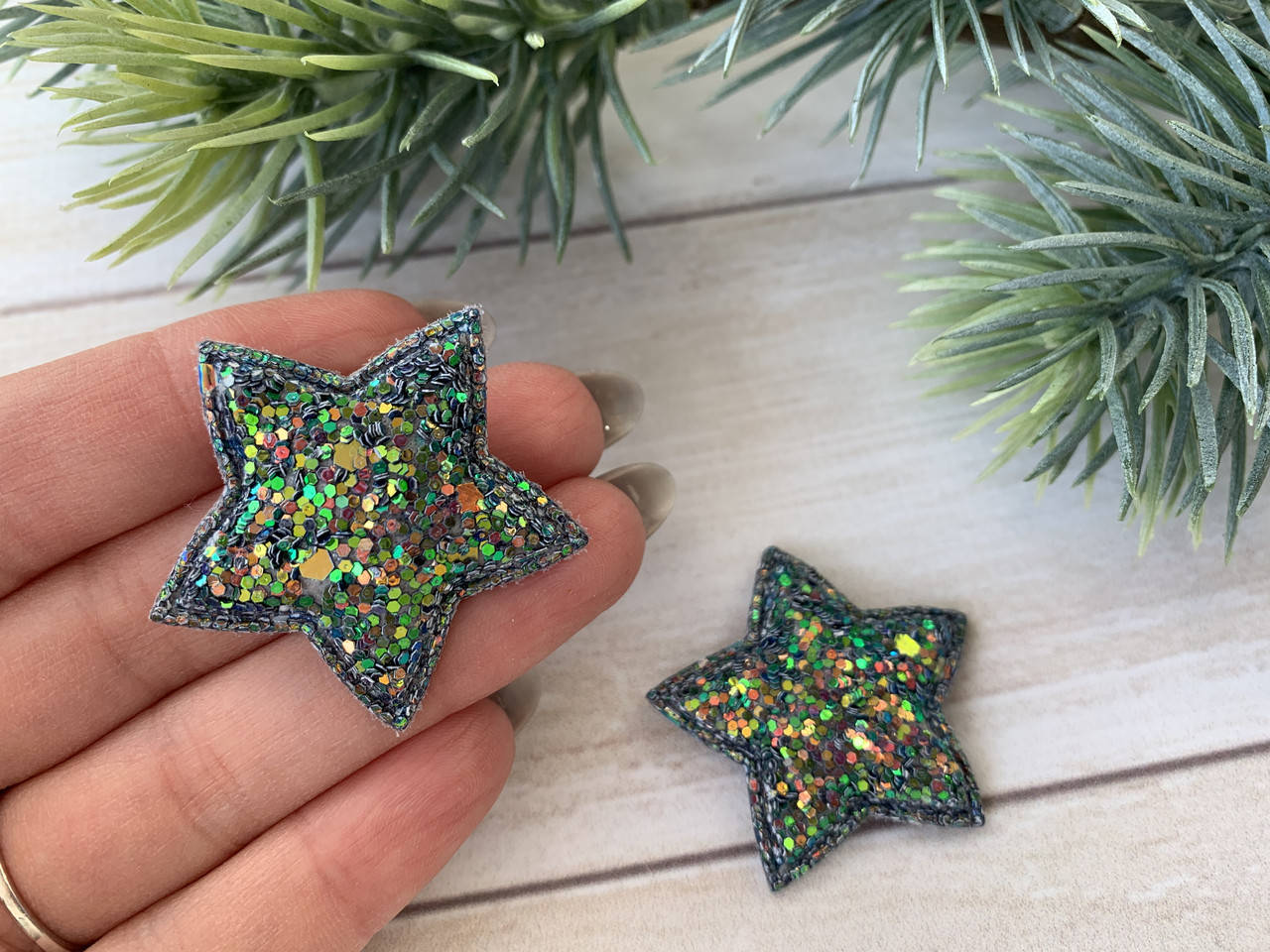 

Патч "Звездочка с крупным глиттером", синий хамелеон