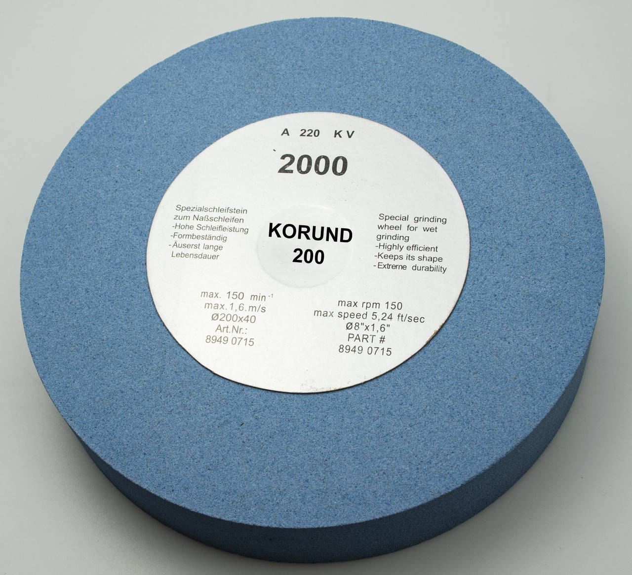 

Заточной круг водный "KORUND 200-220G" (200 x 40 x12 мм, 220 грит)