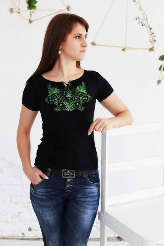 

Р-р 42-56, Футболка-вышиванка женская, вишиванка жіноча, Черный