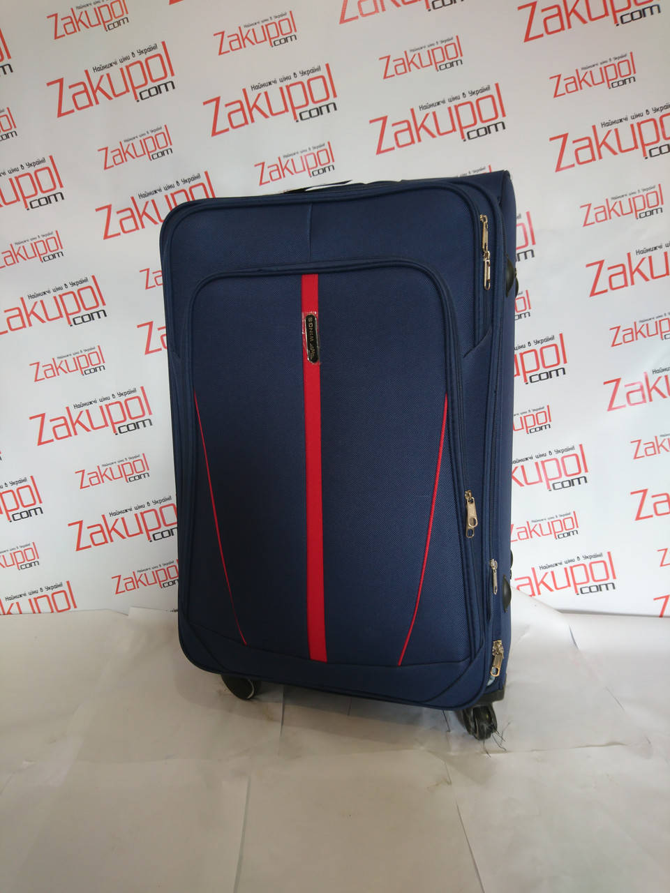 

Чемодан Wings 1706 тканевый на 4 колесах, большой Синий