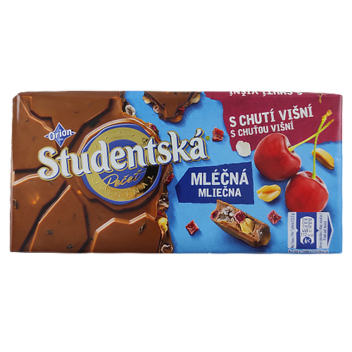 

Шоколад Студентська з вишнею та арахісом Studentska 190g 16шт/ящ (Код : 00-00003753)