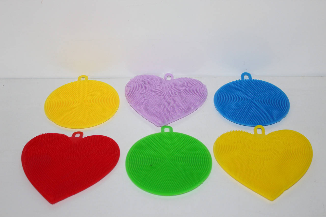 

Скребок для посуды силиконовый "Сердце/круг"