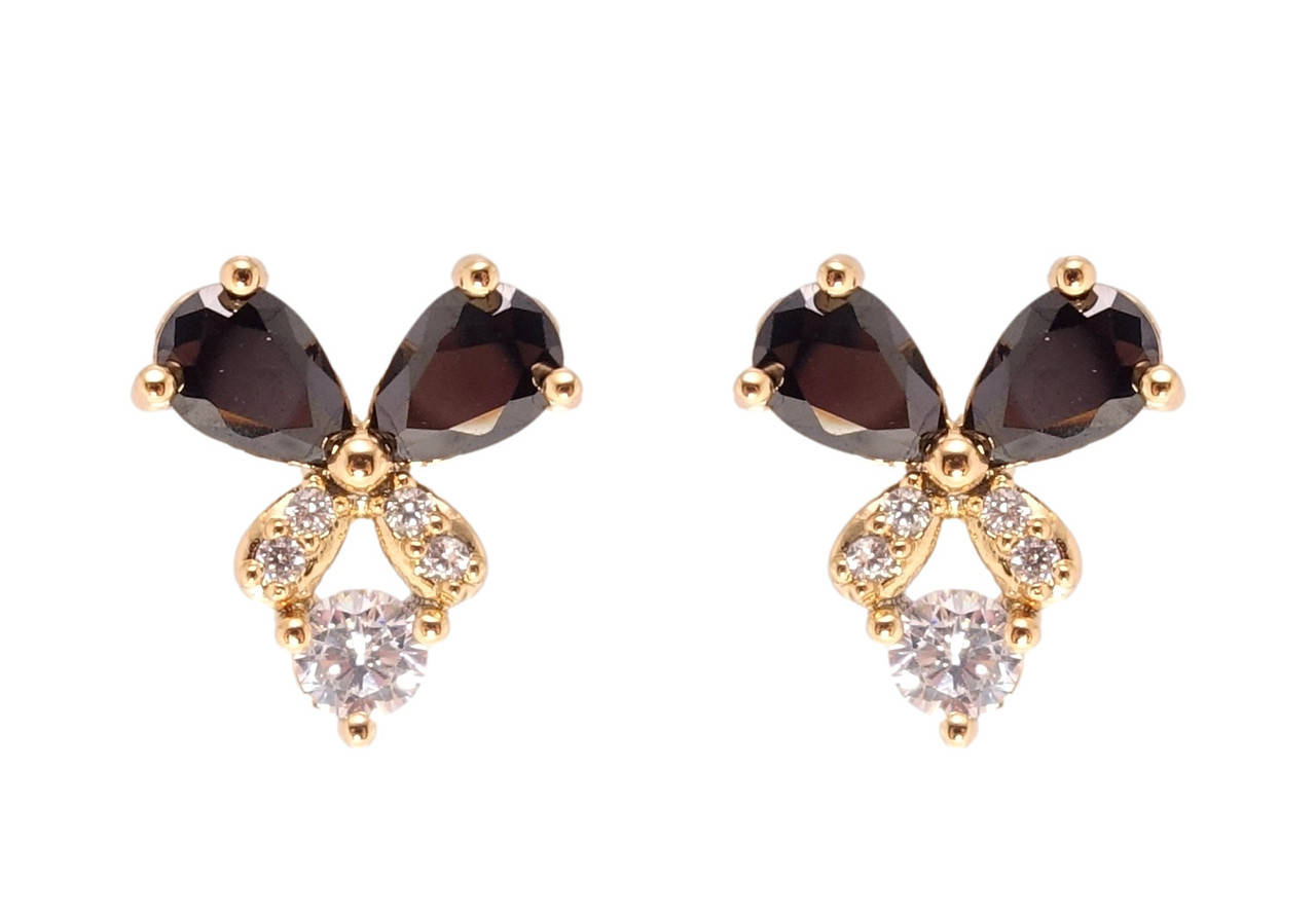 

Серьги Xuping Позолота 18K гвоздики (пусеты) "Кристальные черно-белые бабочки"