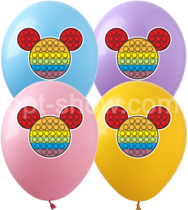 

Шарики воздушные с рисунком поштучно "Поп Ит" 12" (30см) (ассорти)