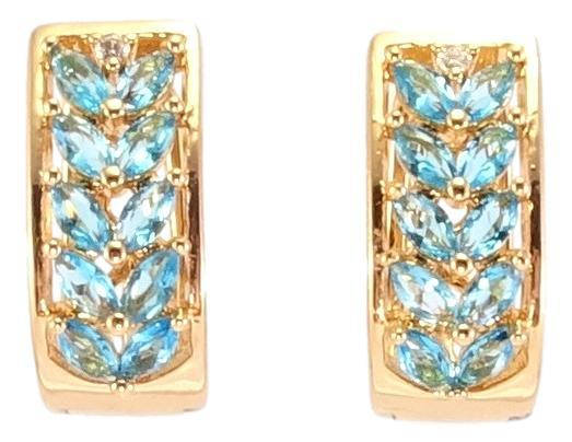 

Серьги Xuping Позолота 18K колечки "Голубой кристальный колосок"