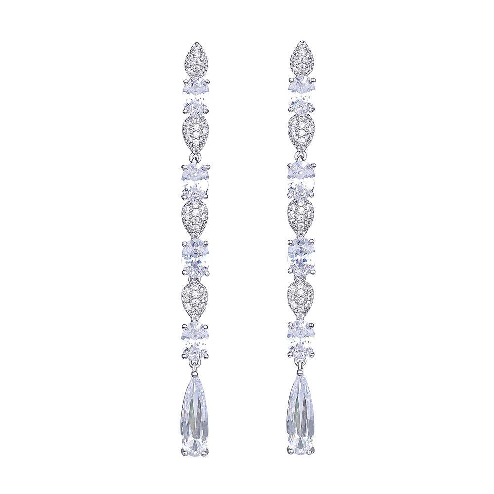 

Серьги - Слеза (Серебристые с белым)