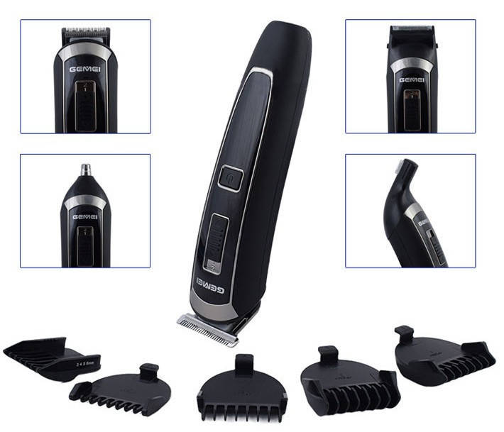 

Беспроводная машинка для стрижки волос и бороды Gemei (GM-801) с насадками Триммер для носа BLM