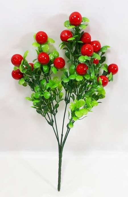 

Красная клюква 33см искусственный ягодный куст, Красный