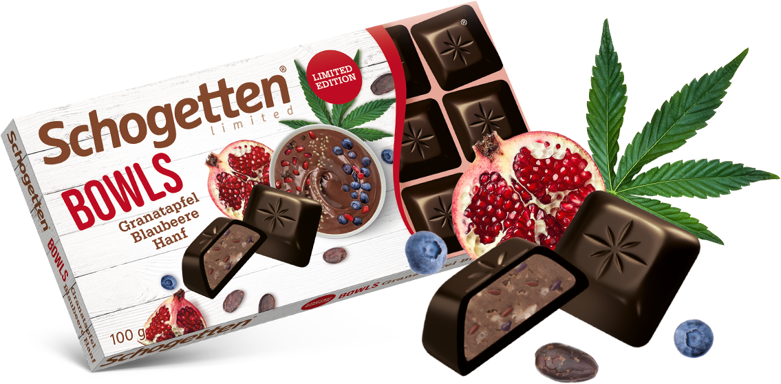 

Шоколад черный Schogetten с гранатом и голубикой 100г