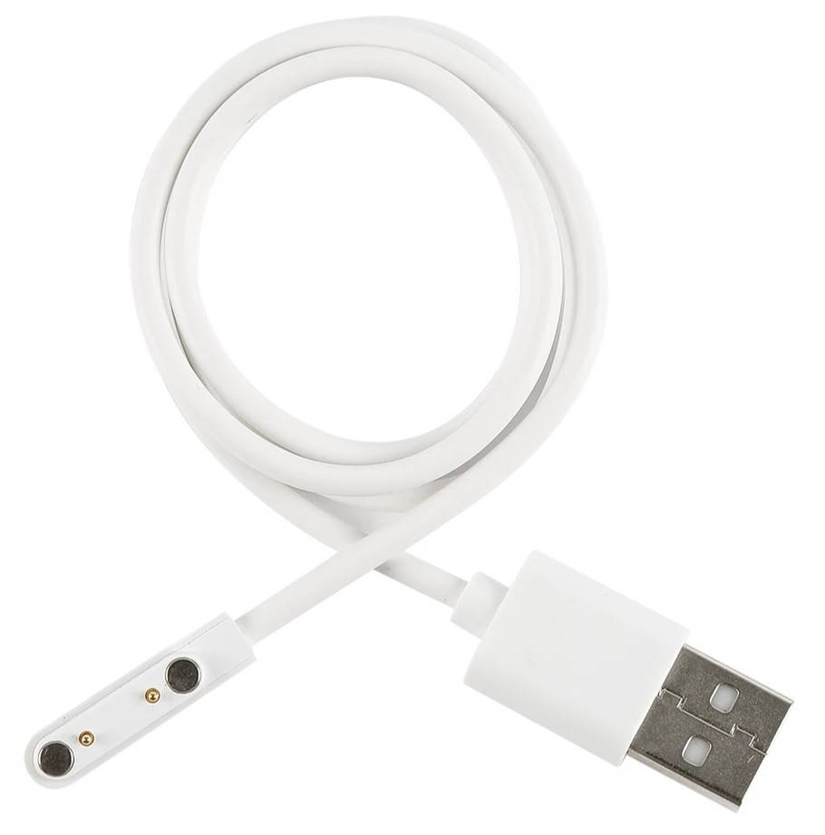 

Магнітний USB кабель для годинника Wonlex KT12 на 2 конектора (7.62 мм) 80 см. Білий, Белый