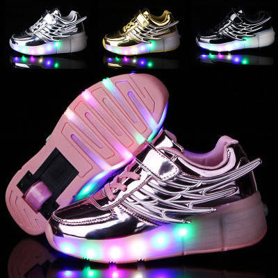 

Роликовые кроссовки светящиеся Angel, в стиле Heelys. Черные, золото, серебро, розовые (N-00475)