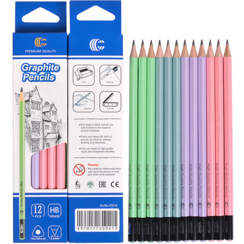 

Карандаш чернографитный Color HB 2,2мм арт.43516, Черный