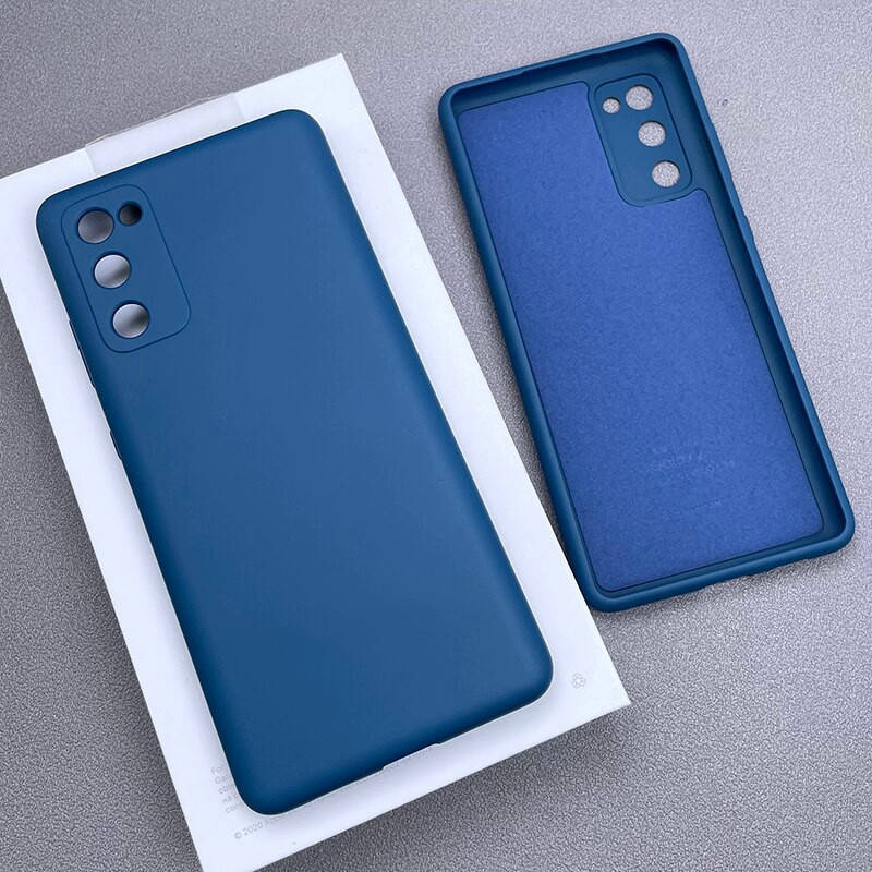 

Силиконовый чехол для Samsung Galaxy S20 FE Синий микрофибра soft touch