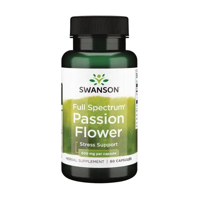 

Swanson Premium Full-Spectrum Passion Flower Пассифлора, Страстоцвет 500 мг 60 капс