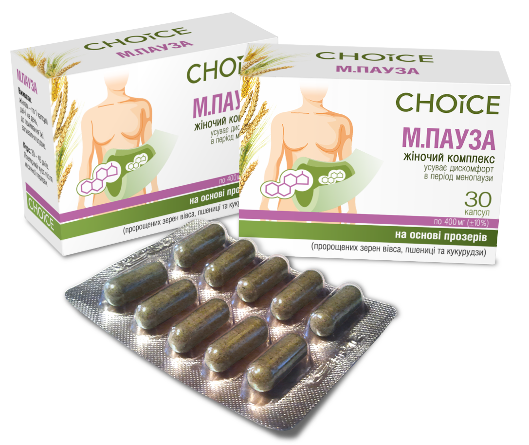 

Женский фитокомплекс «М.Пауза» при менопаузе и климаксе, Choice, 30 капсул