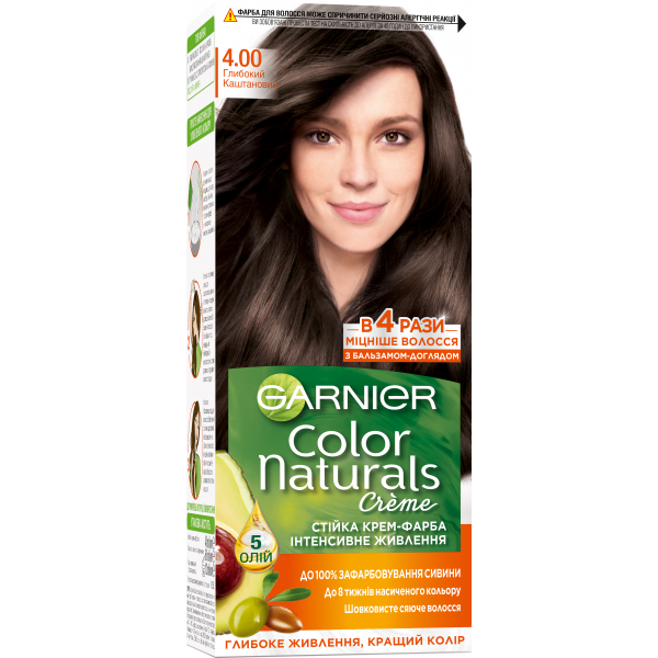 

Краска для волос Garnier Color Naturals 4.00 Глубокий темно-каштановый, 110 мл