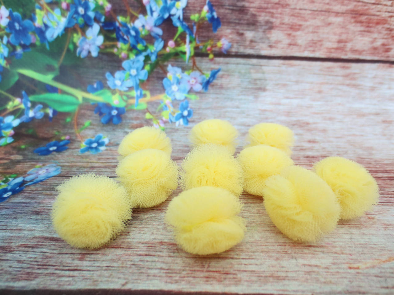 

Помпоны из фатина, d 20 мм, цвет ЖЕЛТЫЙ, 5 шт