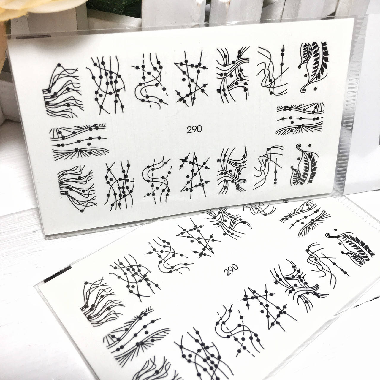 

Слайдер-дизайн, водные наклейки для ногтей №290, Разные цвета