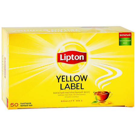 

Чай Липтон Черный 50 шт / Lipton Yellow Label Tea 50шт