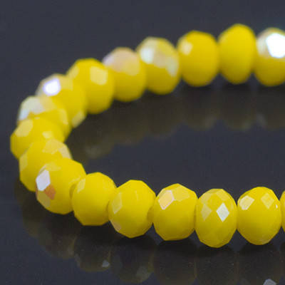 

Бусины стекло с гальваникой 3х2мм, граненые, цвет желтый УТ0031057