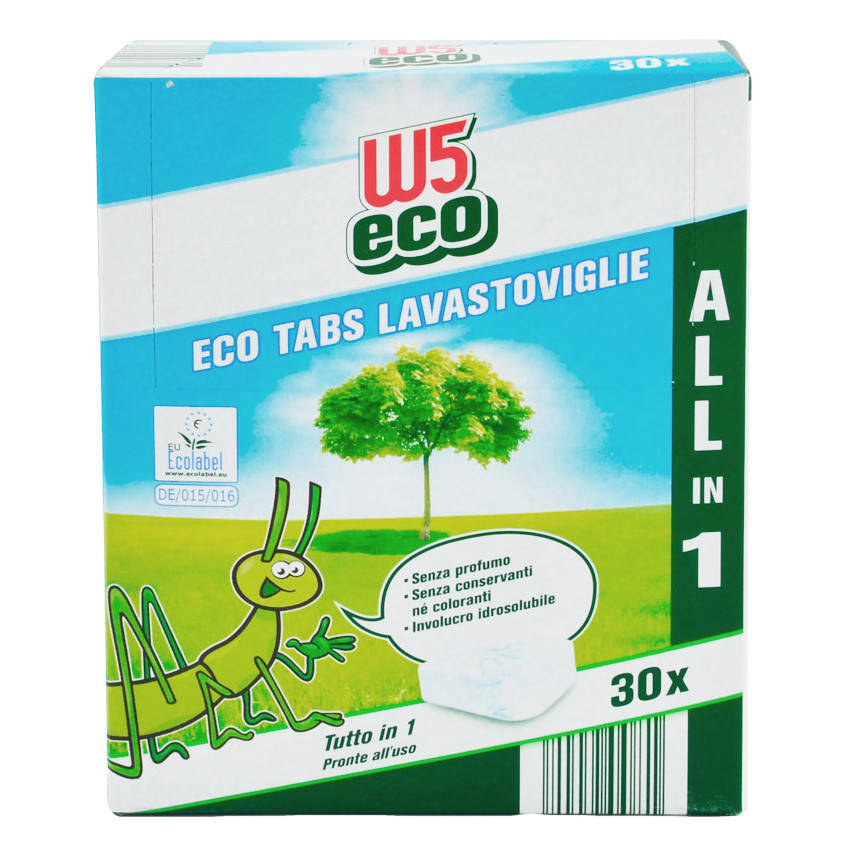 

Бесфосфатные Таблетки для посудомоечных машин W5 Eco, 30 шт.