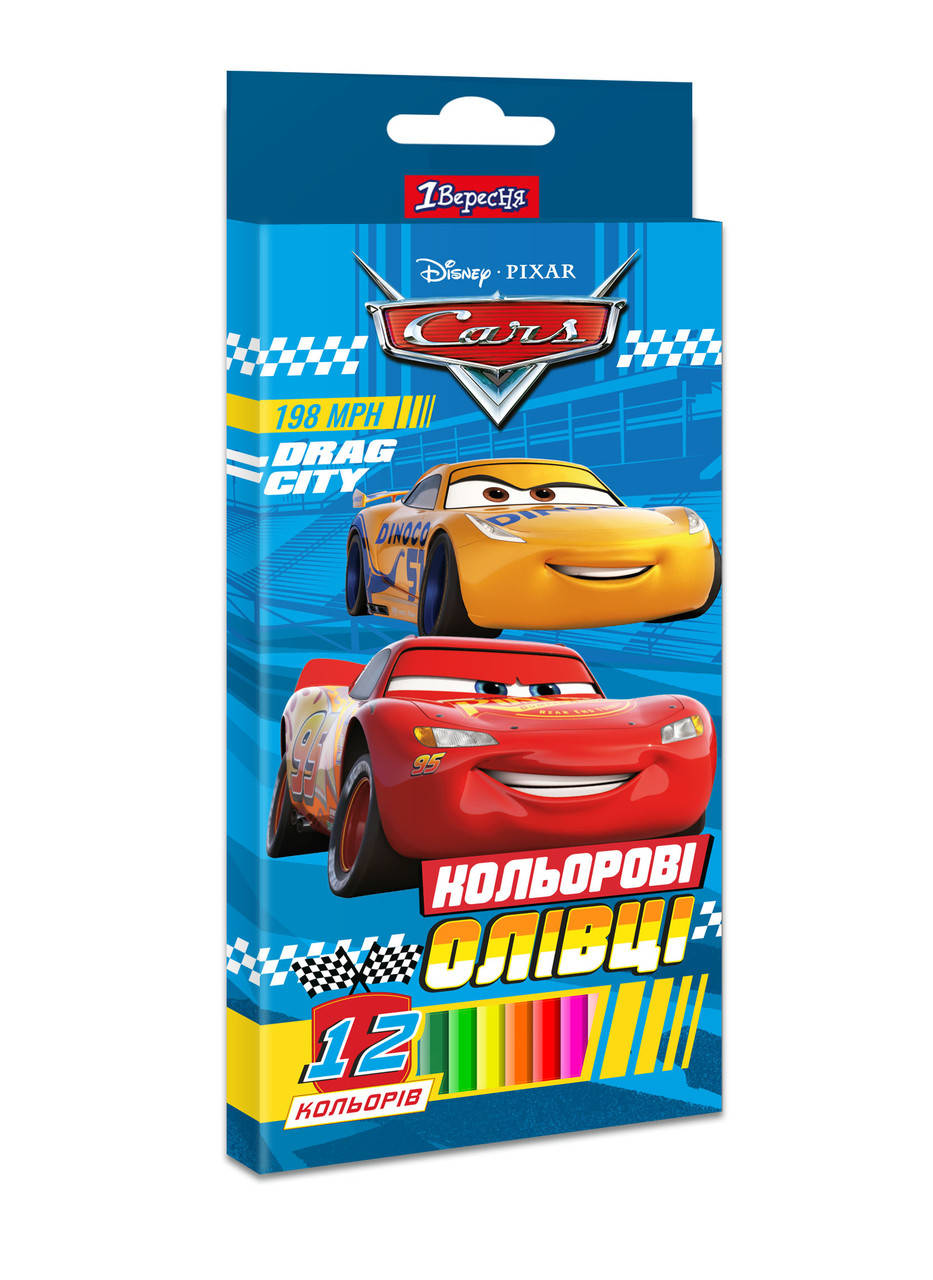 

Карандаши 1 Вересня 12 цв. "Cars", пласт. корп.