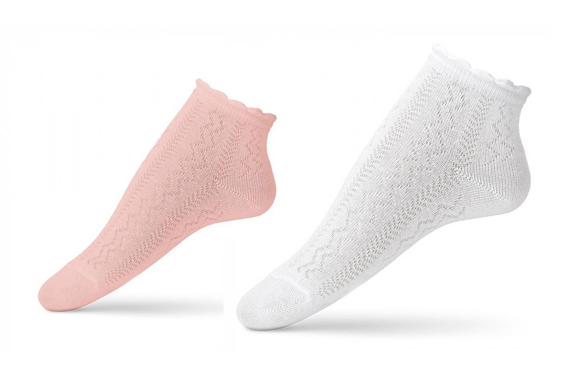 

Ноские летние укороченные ажурные для девочки, сетка, Узорчик, V&T (размер 14-16), Белый