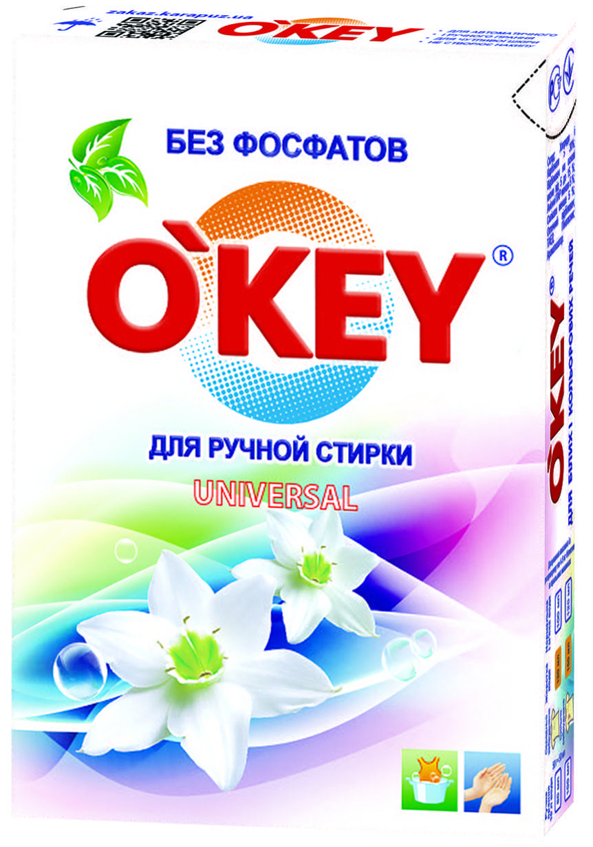 

Стиральный порошок O'KEY Universal ручной 400 грамм