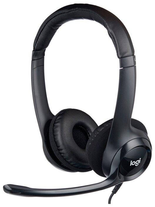 

Наушники с микрофоном проводные USB Logitech Headset H390 (981-000406) с шумоподавлением черные бу, Черный