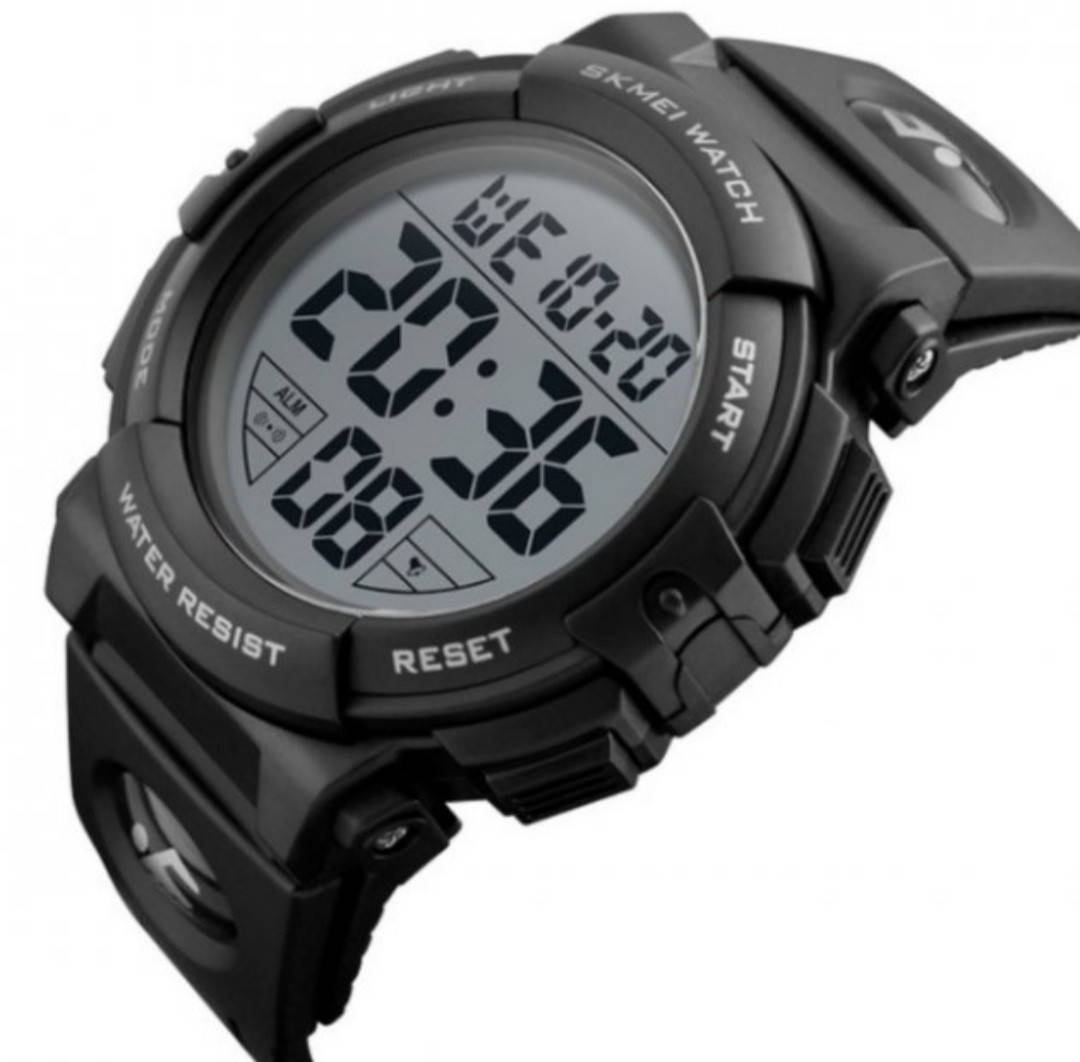 

Наручные электронные часы Skmei 1258 50m. Чёрные. Уценка. Не работает подсветка.