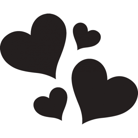 

виниловая наклейка - 4 сердечка, Белый