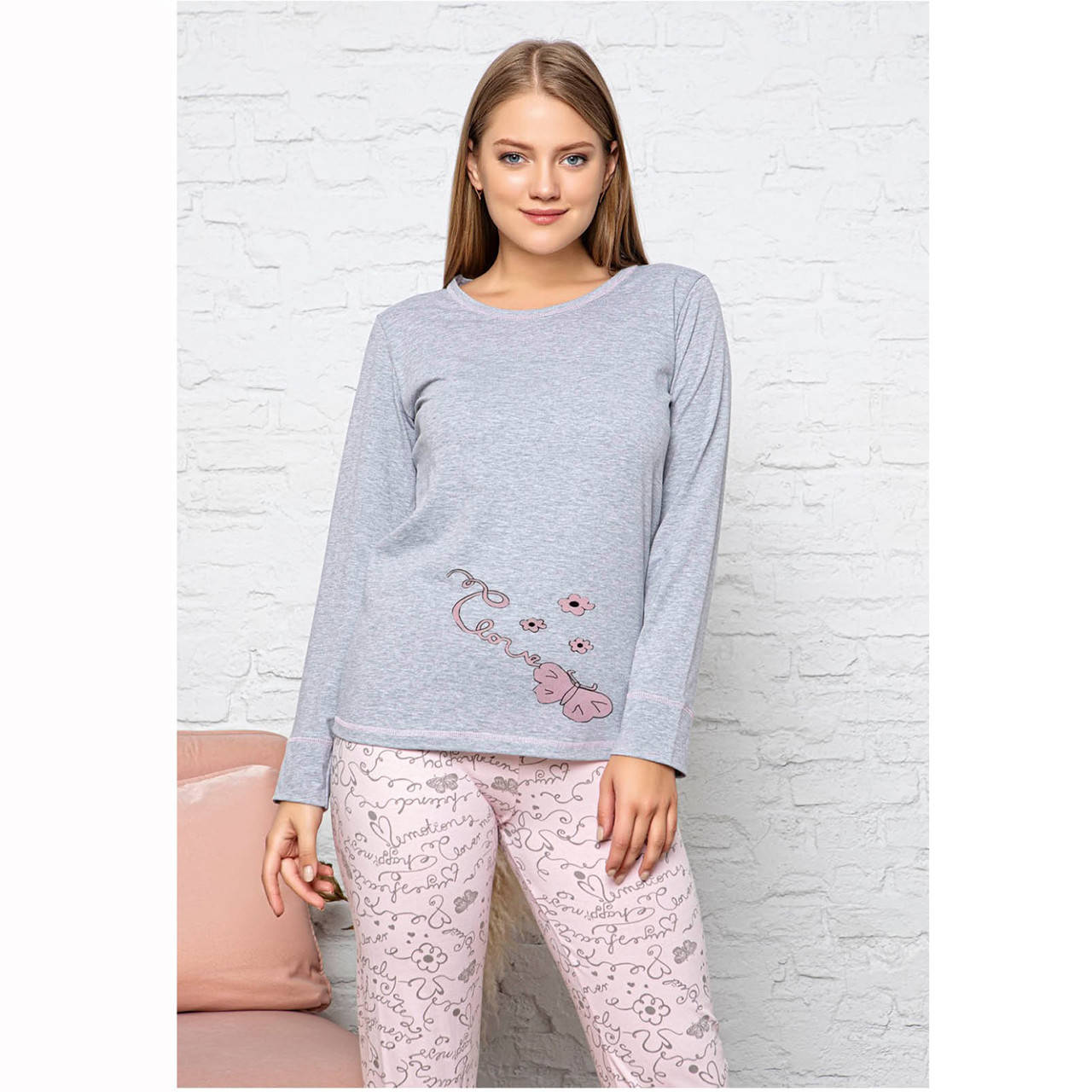 

Пижама женская турецкая котон трикотажная Любовь Seyko М-XL XL