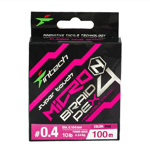 

Шнур Intech microN PE X4 100m #0.4/0.104mm 10lb/4.5kg, Розовый