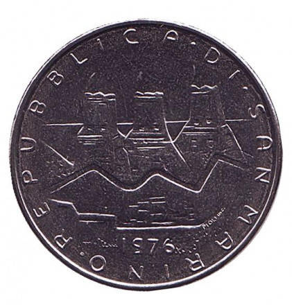 

Монета 50 лир. 1976 год, Сан-Марино.UNC