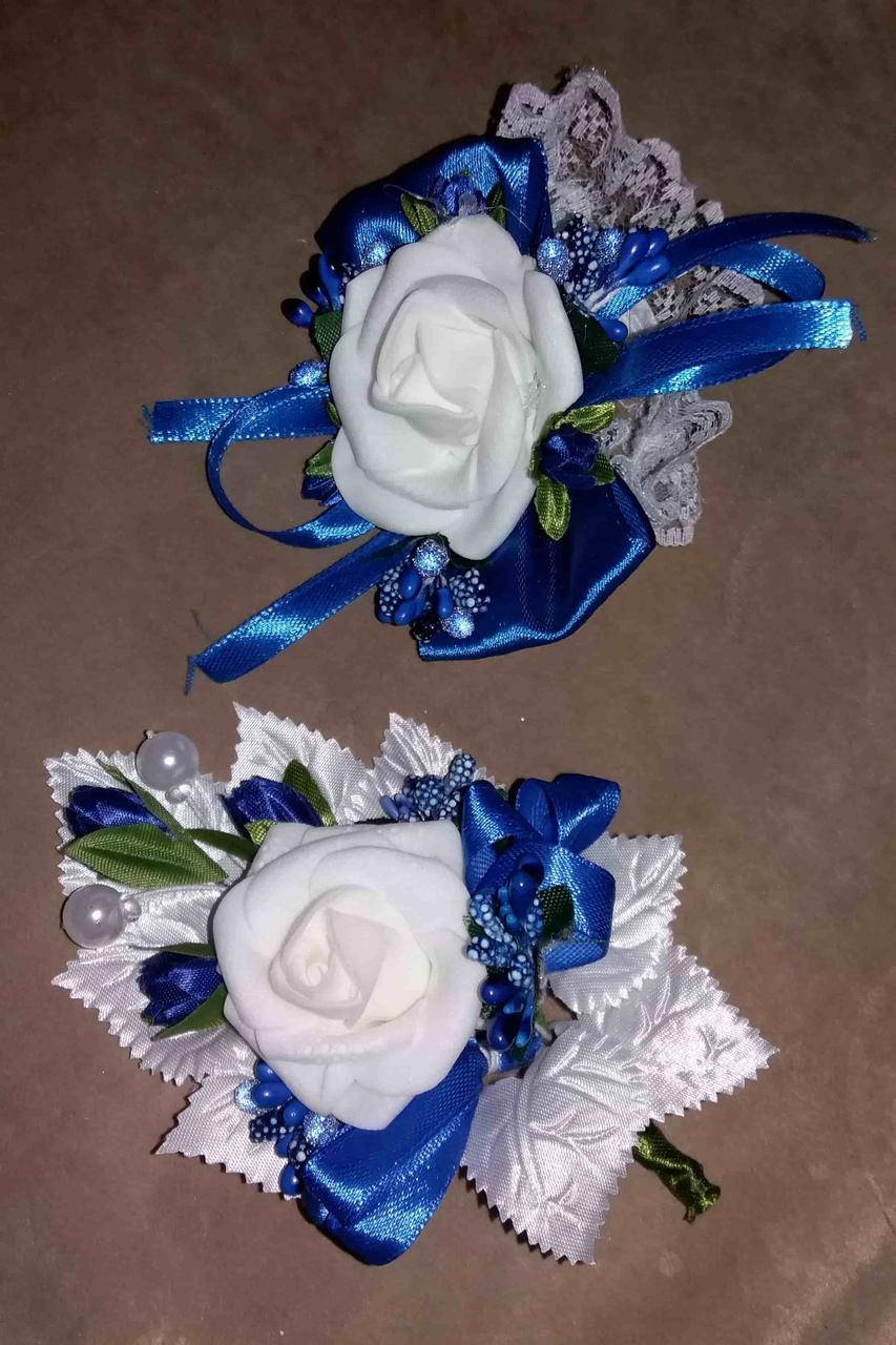 

Комплект свадебных бутоньерок (синий)